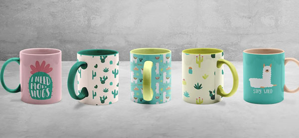 Ceramic Coffee Mugs Mockup Set