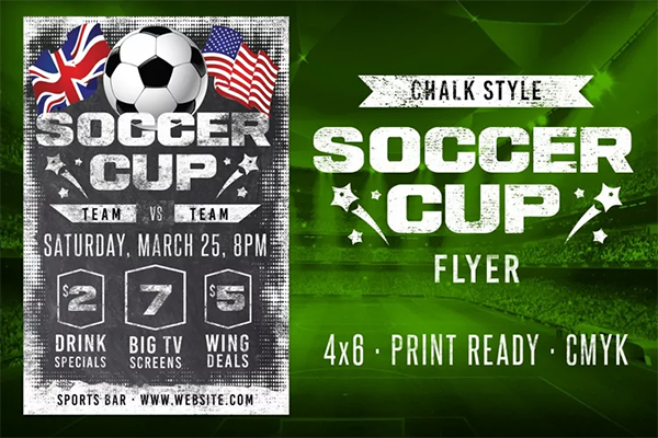 Chalk Soccer Sports Flyer Template