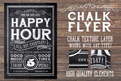 Chalk Happy Hour Flyer