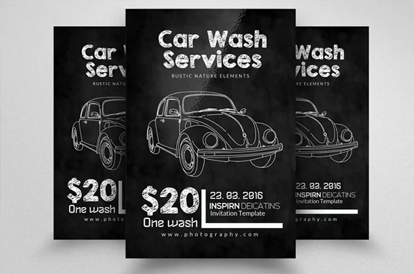 ChalkBoard Car Wash Flyer Printable