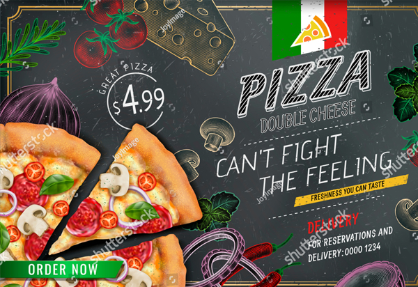 Chalkboard Pizza Flyer Template