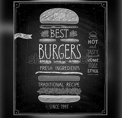 Chalkboard Style Best Burgers Poster
