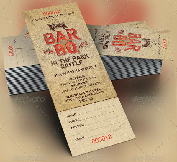 Charity BarBeQue Raffle Ticket Template