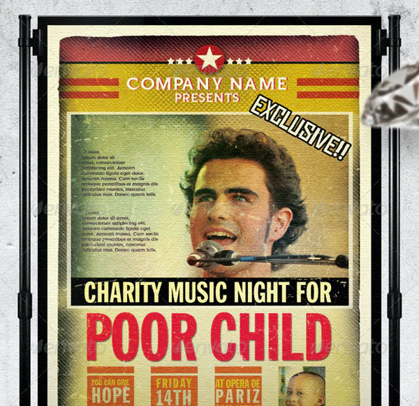 Charity Event For Poor Child Flyer Template
