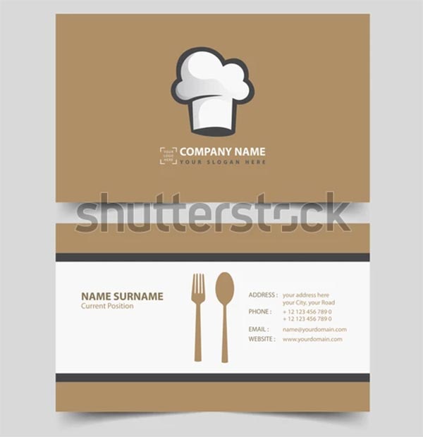 Chef Business Card Vector Template