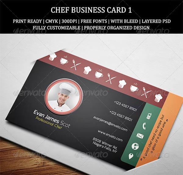 Chef PSD Business Card