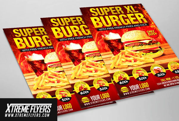 Chicken Wing Burger Promotion Flyer Template