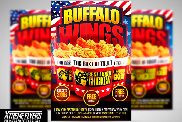 Chicken Wings Fast Food Flyer Template