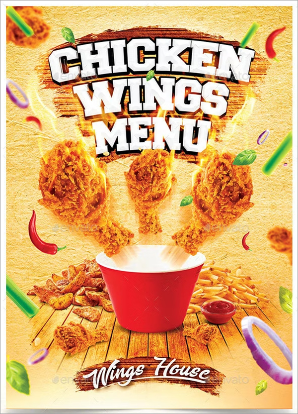 Chicken Wings Menu Flyer