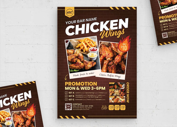 Chicken Wings Photoshop Flyer