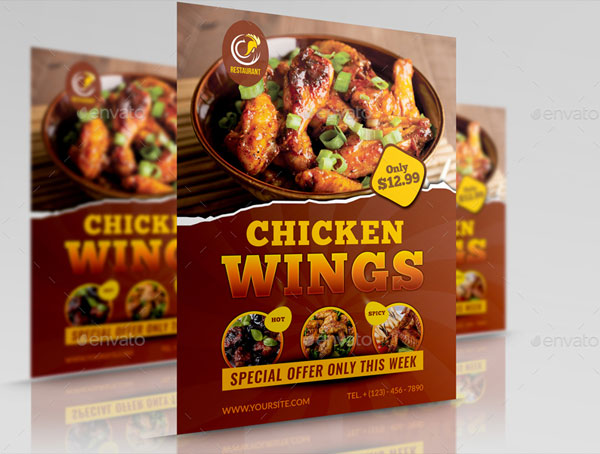 Chicken Wings Restaurant Flyer Template