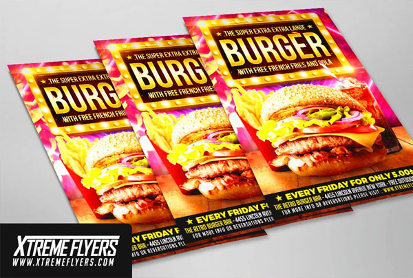 Chicken Wings with Burger Flyer Template