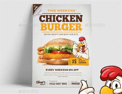 Chicken Burger Flyer PSD Template
