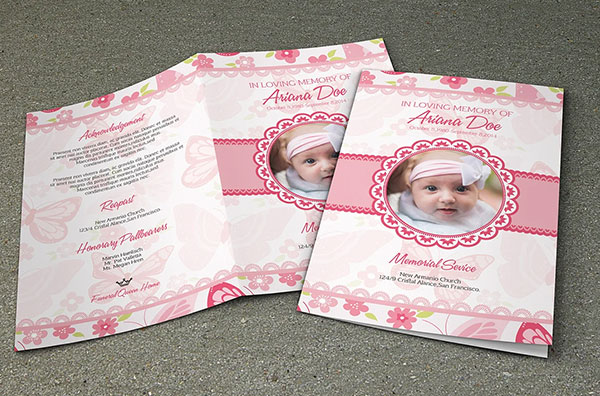 Child Funeral Program Flyer Template
