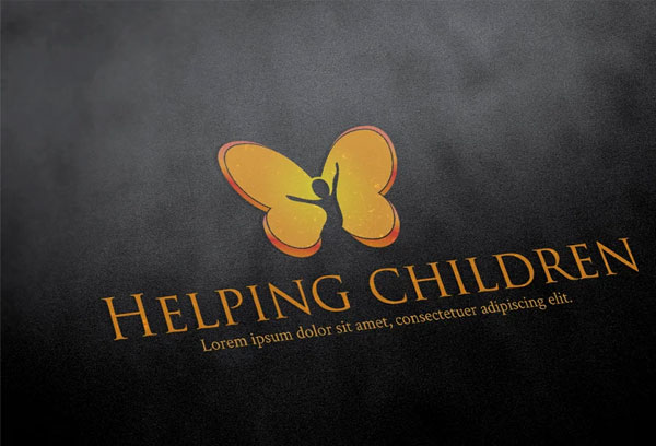 Children Butterfly Logo
