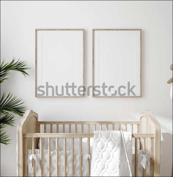 Children Room With Natural Wooden Mockup