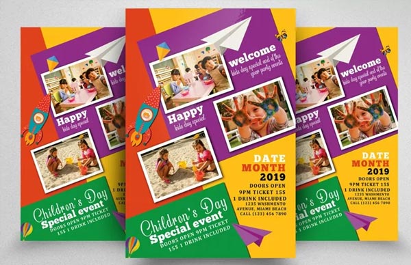 Childrens Day And Summer Camp Flyer Template