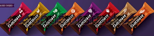 Chocolate Bar Packaging Vector Design