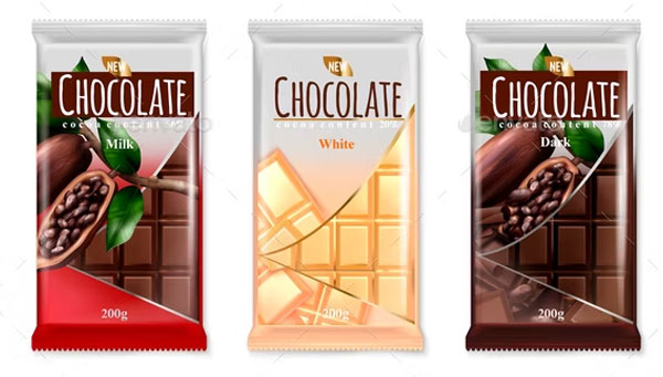 Chocolate Bar Realistic Photoshop Set