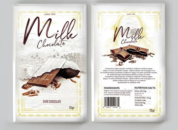 Chocolate Bars Packaging Templates