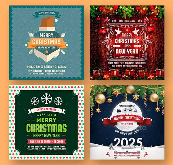 Christmas And New Year Social Media Banner Templates