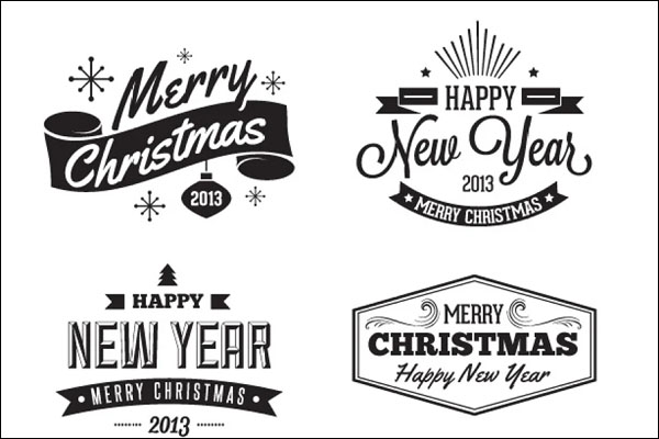 Christmas Badges and Label Vectors
