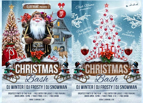 Christmas Bash Party Customize Flyer Template