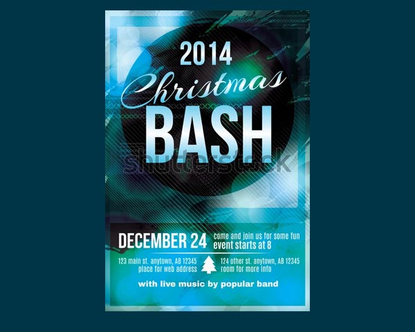 Christmas Bash Party Invitation Flyer Template