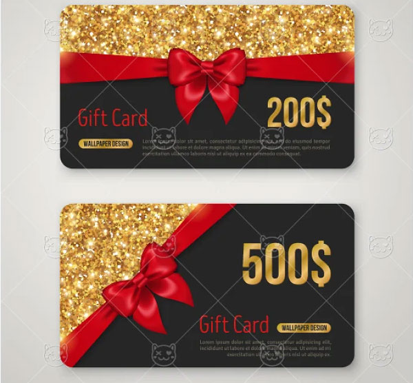 Christmas Black and Gold Gift Cards