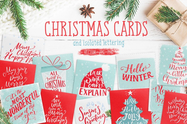 Christmas Cards with Hand Lettering