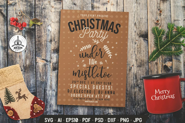 Christmas Festival SVG Flyer Template