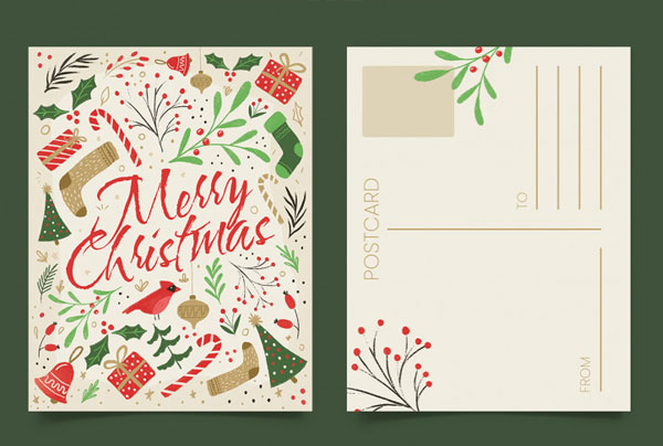 Christmas Free PSD Holiday Gift Card Template