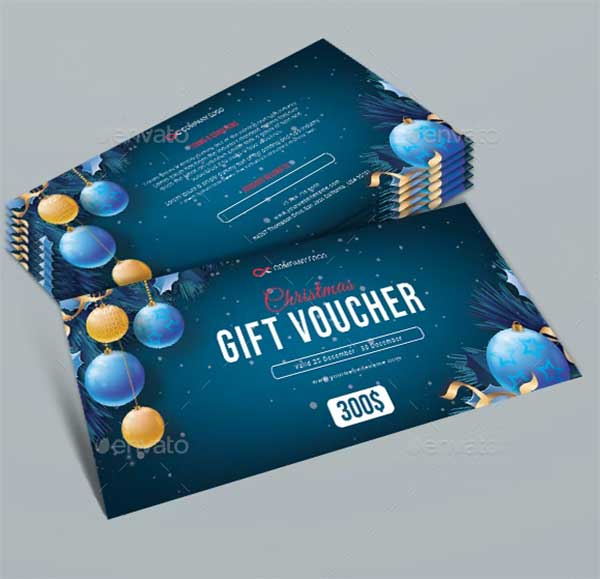 Christmas Gift Voucher Mockup Template