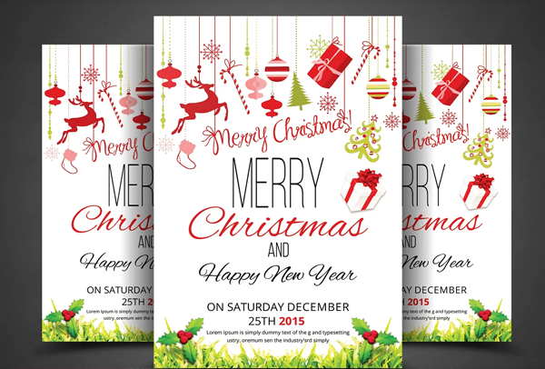 Christmas Holiday Party Flyer And Invitation Template