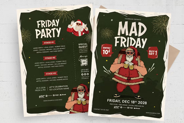 Christmas Mad Friday Flyer Template
