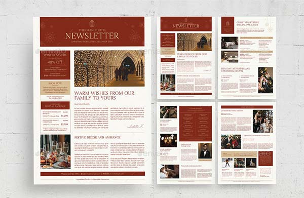 Christmas Newsletters Editable Template Download