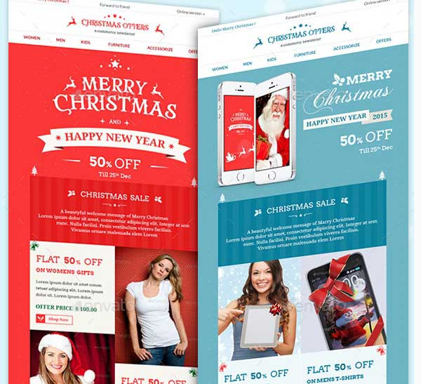 Christmas Offers E-Commerce Newsletter PSD Template
