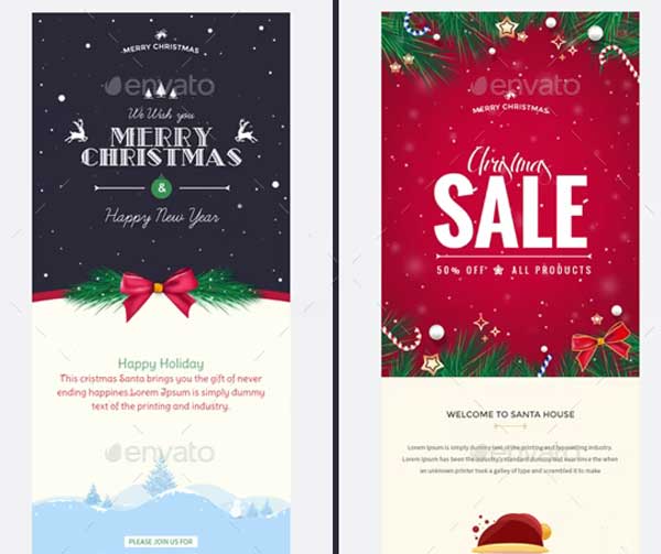 Christmas Offers Greetings Email Template PSD
