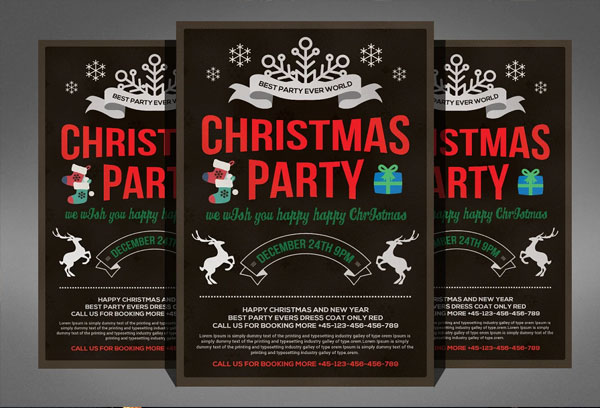 Christmas Party Flyer Photoshop Template