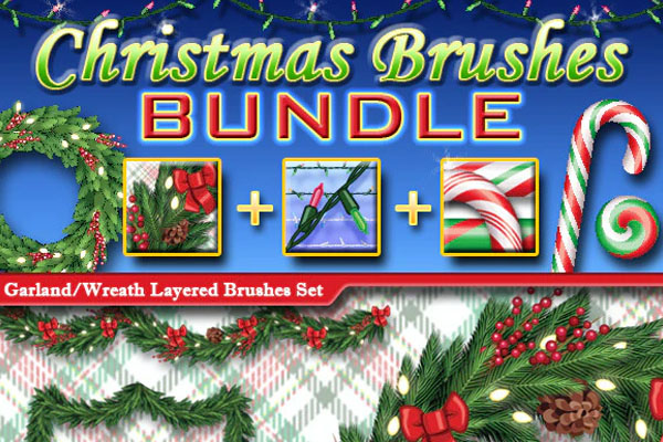 Christmas Photoshop Brushes Bundle