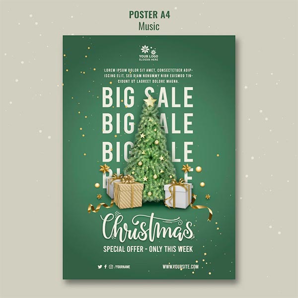 Christmas Sale Free Flyer Design Template