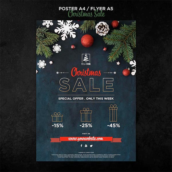 Christmas sale concept Free Flyer Template