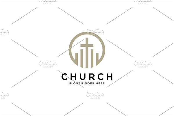 Church Christian Logo Design Vector