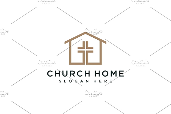 Church Home Logo Design Vector