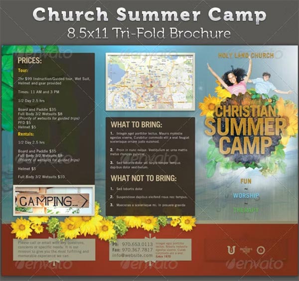 Church Summer Camp Brochure Template