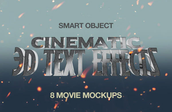 Cinematic 3D Text PSD Effect