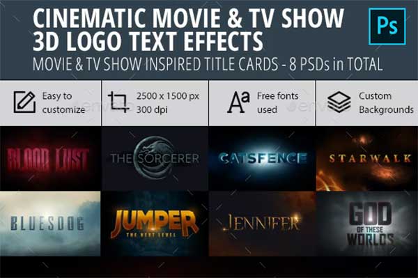 Cinematic Movie & TV Show Logo 3D Text Effect
