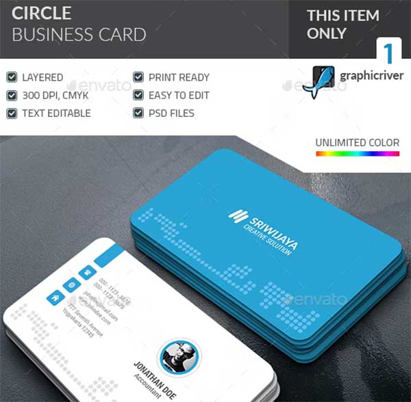 Circle Business Card Mockup Template