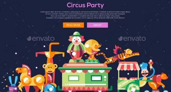 Circus Carnival Party Banner Template