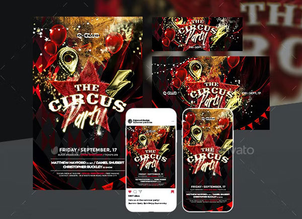 Circus Club Party Instagram Banner